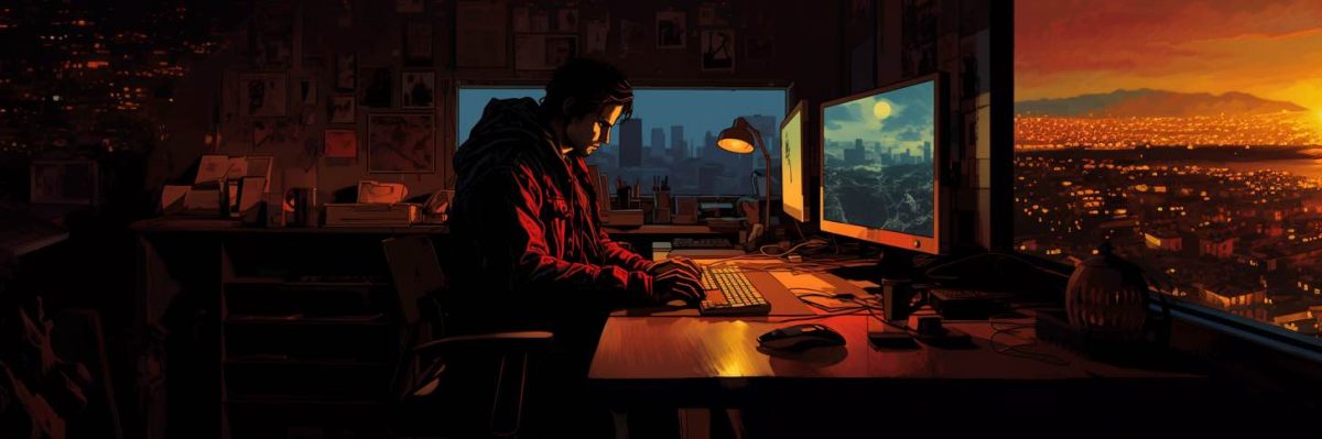 man working at a computer как начать думать на языке